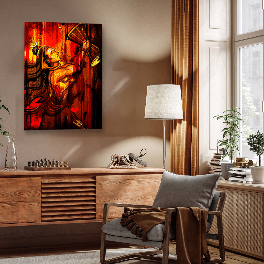 Shiva Canvas Painting 2 : 3 Vertical Premium Wall Art Canvas by MeriDeewar