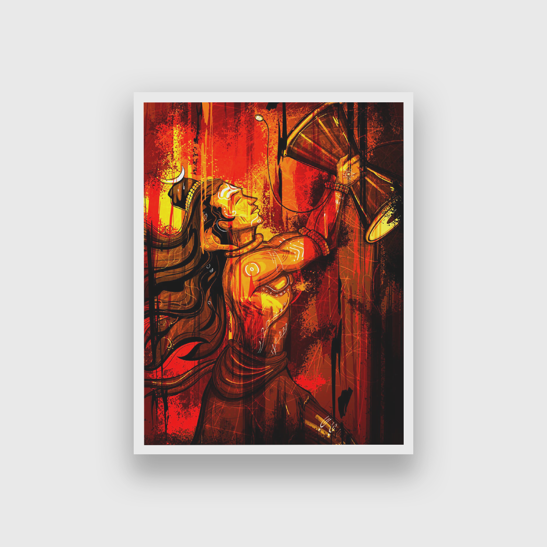 Shiva Canvas Painting 2 : 3 Vertical Premium Wall Art Canvas by MeriDeewar