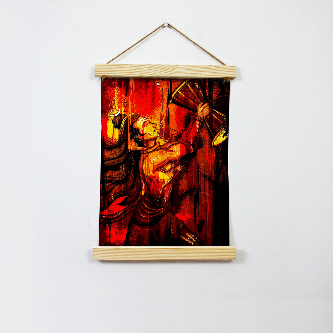Shiva Hanging Canvas Painting - Meri Deewar Hanging Canvas Premium Wall Art Canvas by MeriDeewar