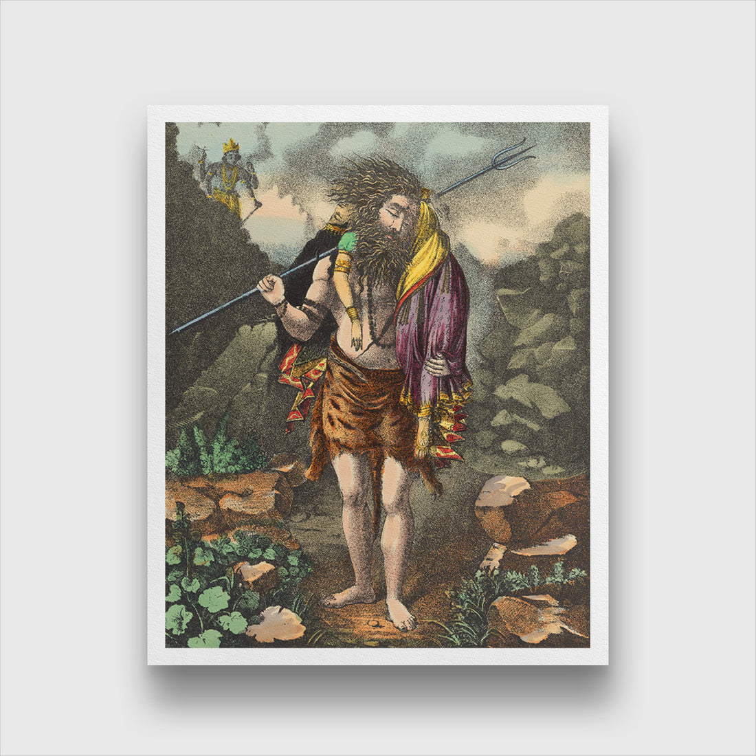 Shiva Mahadev Painting 4 :5 Vertical Premium Wall Art Canvas by MeriDeewar