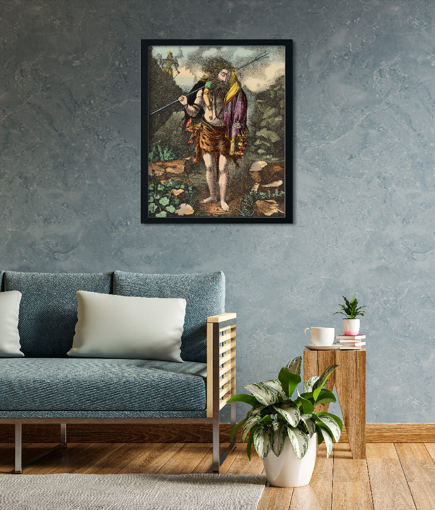 Shiva Mahadev Painting 4 :5 Vertical Premium Wall Art Canvas by MeriDeewar