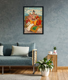 Shiva Parvati Painting 4 X 5.5 Vertical Premium Wall Art Canvas by MeriDeewar