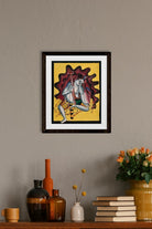Shiva-sits-on-a-tiger-skin-with-sitar-in-hand Painting - Meri Deewar 5 : 6 Vertical Premium Wall Art Canvas by MeriDeewar