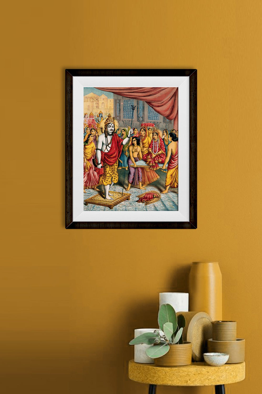 Shiva-waiting-for-the-arrival-of-his-bride-Parvati Painting - Meri Deewar 3 : 4 Vertical Premium Wall Art Canvas by MeriDeewar