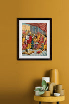 Shiva-waiting-for-the-arrival-of-his-bride-Parvati Painting - Meri Deewar 3 : 4 Vertical Premium Wall Art Canvas by MeriDeewar