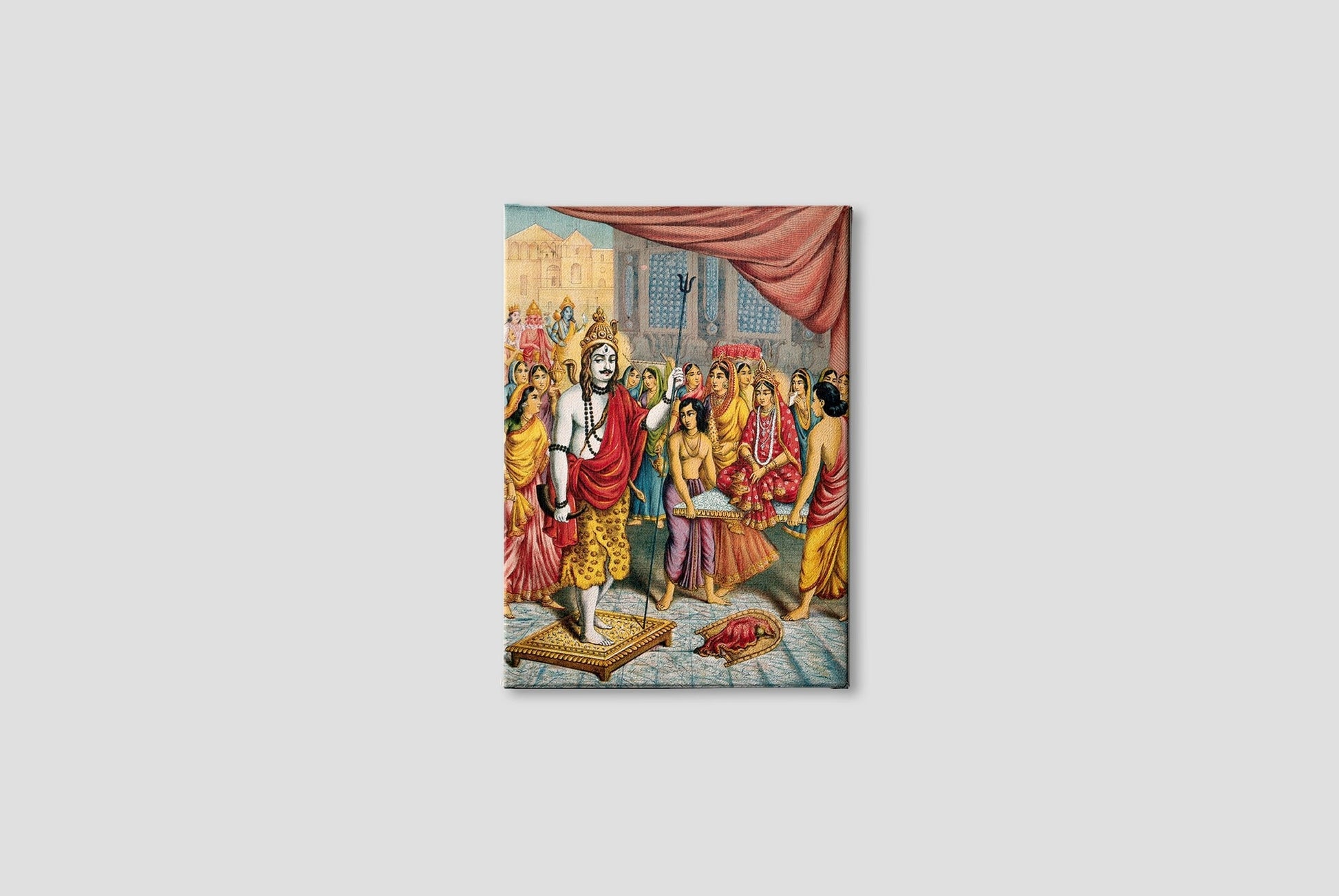 Shiva-waiting-for-the-arrival-of-his-bride-Parvati Painting - Meri Deewar 3 : 4 Vertical Premium Wall Art Canvas by MeriDeewar