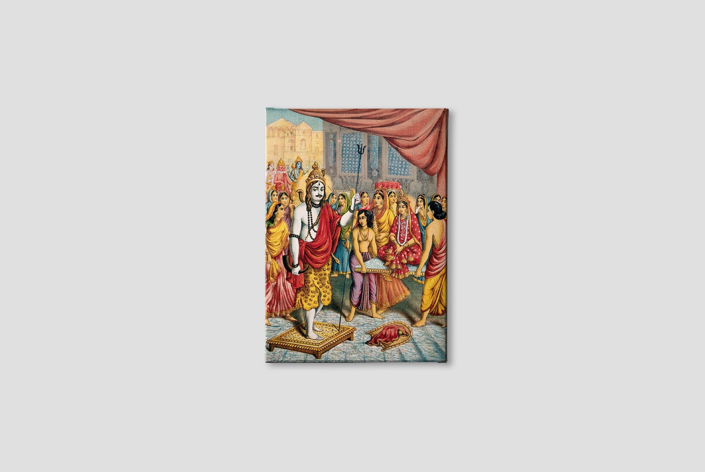 Shiva-waiting-for-the-arrival-of-his-bride-Parvati Painting - Meri Deewar 3 : 4 Vertical Premium Wall Art Canvas by MeriDeewar