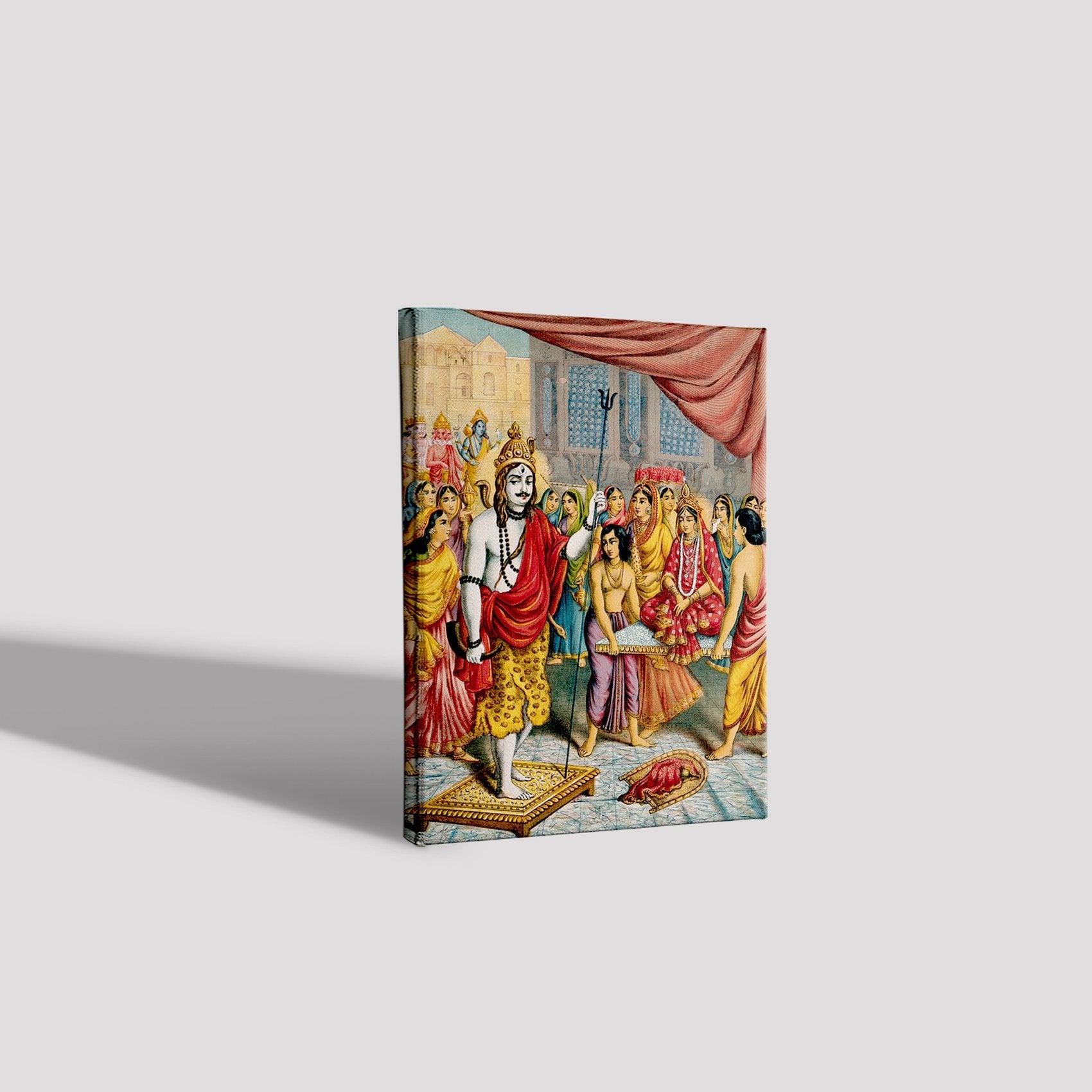 Shiva-waiting-for-the-arrival-of-his-bride-Parvati Painting - Meri Deewar 3 : 4 Vertical Premium Wall Art Canvas by MeriDeewar