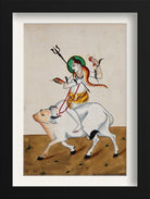 Shiva with his symbols riding Nandi Painting - Meri Deewar 2 : 3 Vertical Premium Wall Art Canvas by MeriDeewar