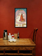 Shiva with Sati seated in a Lotus Blossom Painting 2 : 3 Vertical Premium Wall Art Canvas by MeriDeewar
