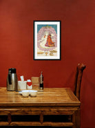 Shiva with Sati seated in a Lotus Blossom Painting 2 : 3 Vertical Premium Wall Art Canvas by MeriDeewar