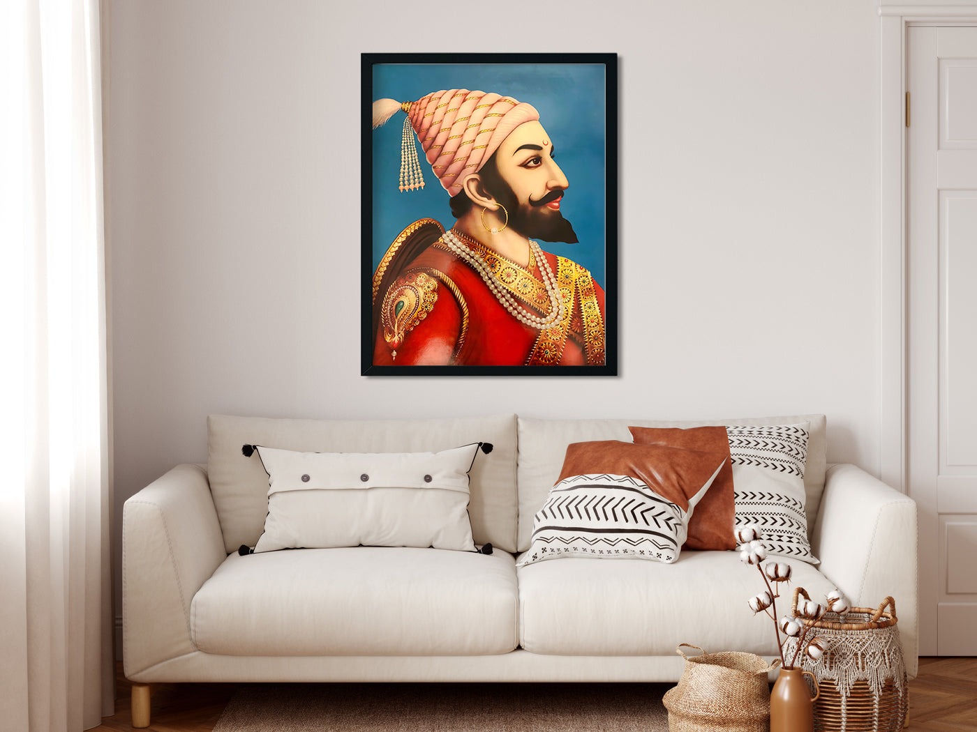 Shivaji Maharaj - Painting 3 : 4 Vertical Premium Wall Art Canvas by MeriDeewar