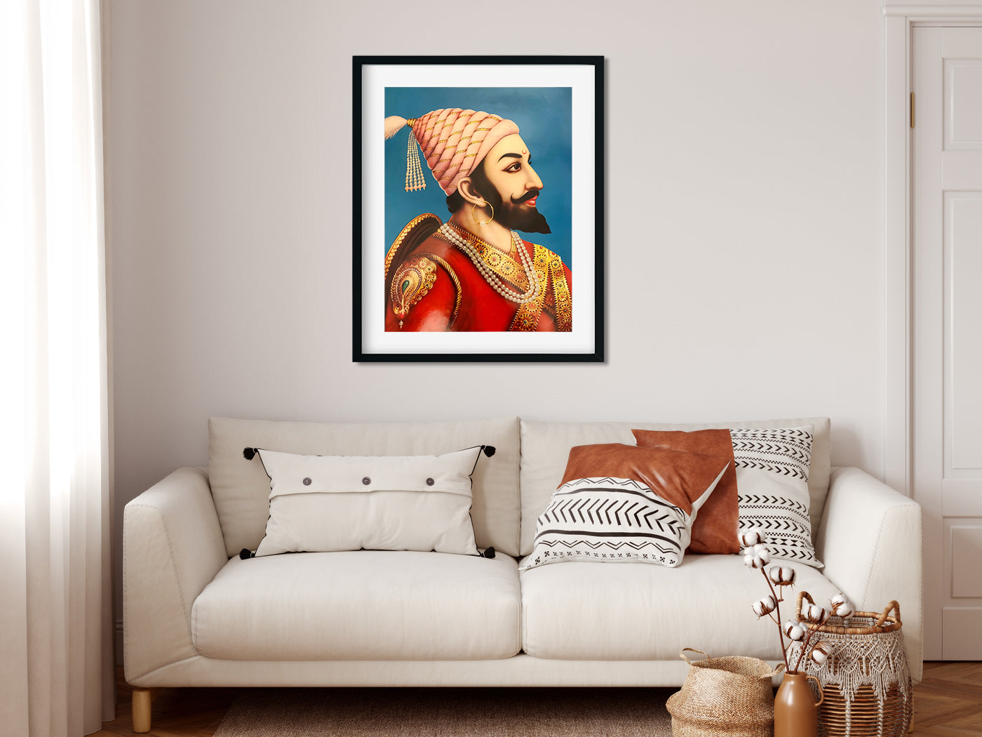 Shivaji Maharaj - Painting 3 : 4 Vertical Premium Wall Art Canvas by MeriDeewar