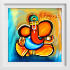 Shri Ganesh Painting - Meri Deewar 1 : 1 Square Premium Wall Art Canvas by MeriDeewar