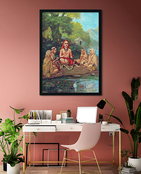 shrimad guru adi shankaracharya Painting - Meri Deewar 3 : 4.2 Vertical Premium Wall Art Canvas by MeriDeewar