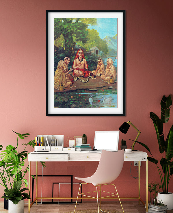 shrimad guru adi shankaracharya Painting - Meri Deewar 3 : 4.2 Vertical Premium Wall Art Canvas by MeriDeewar