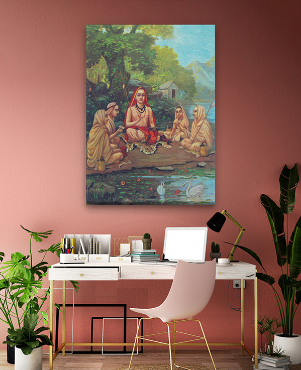 shrimad guru adi shankaracharya Painting - Meri Deewar 3 : 4.2 Vertical Premium Wall Art Canvas by MeriDeewar
