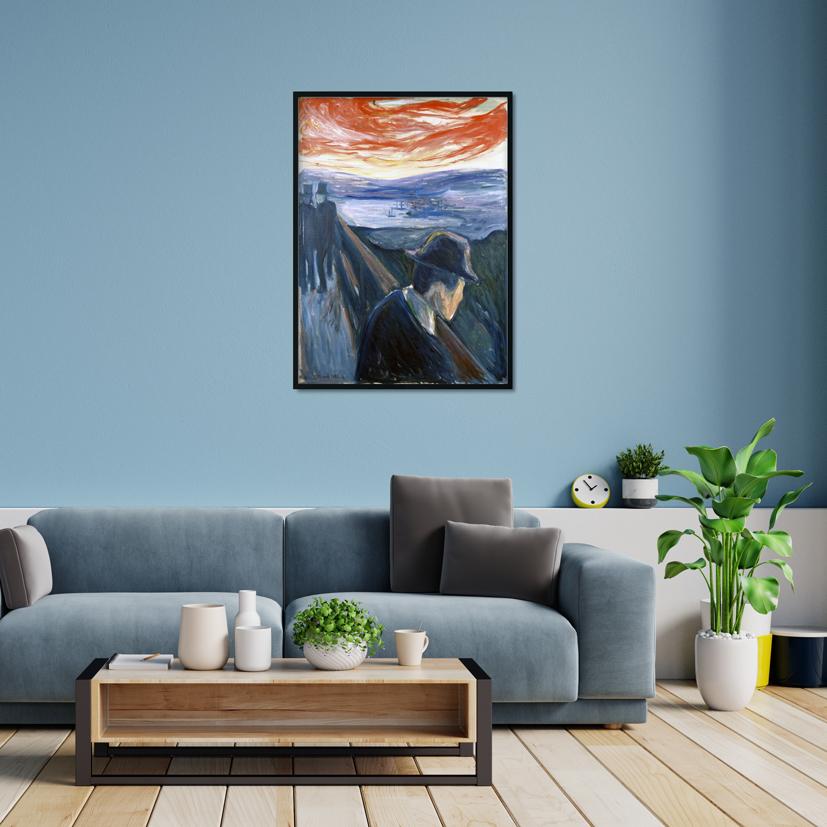 Sick mood at sunset despair Painting - Meri Deewar 3 : 4 Vertical Premium Wall Art Canvas by MeriDeewar