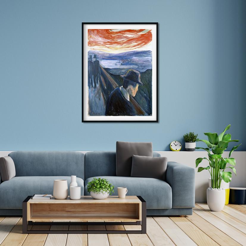 Sick mood at sunset despair Painting - Meri Deewar 3 : 4 Vertical Premium Wall Art Canvas by MeriDeewar