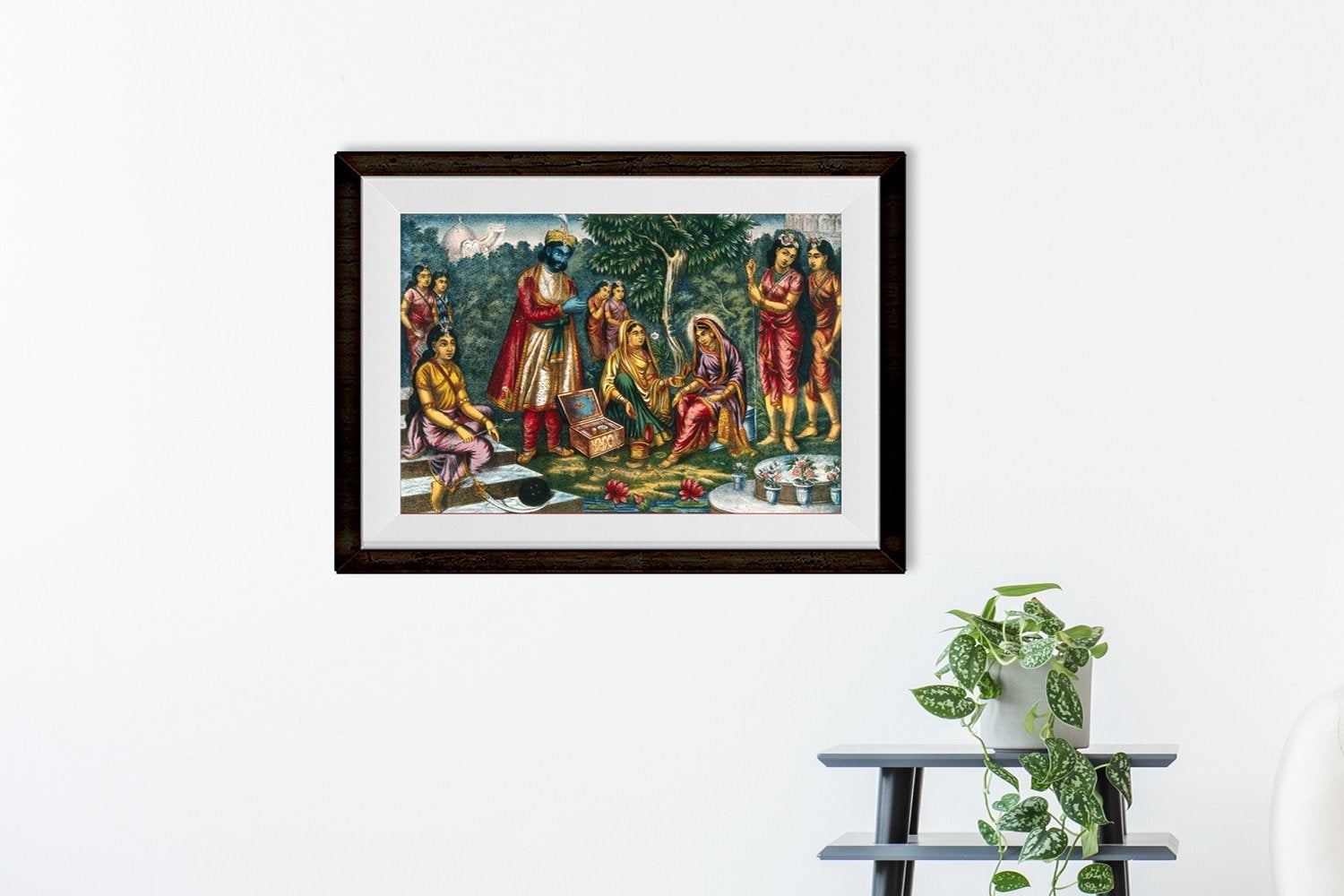 Sita-in-captivity-in-Lanka-being-tempted-by-Ravana Painting - Meri Deewar 3 : 2 Horizontal Premium Wall Art Canvas by MeriDeewar
