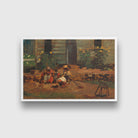 Sketch of a Cottage Yard painting - Meri Deewar 3 : 2 Horizontal Premium Wall Art Canvas by MeriDeewar