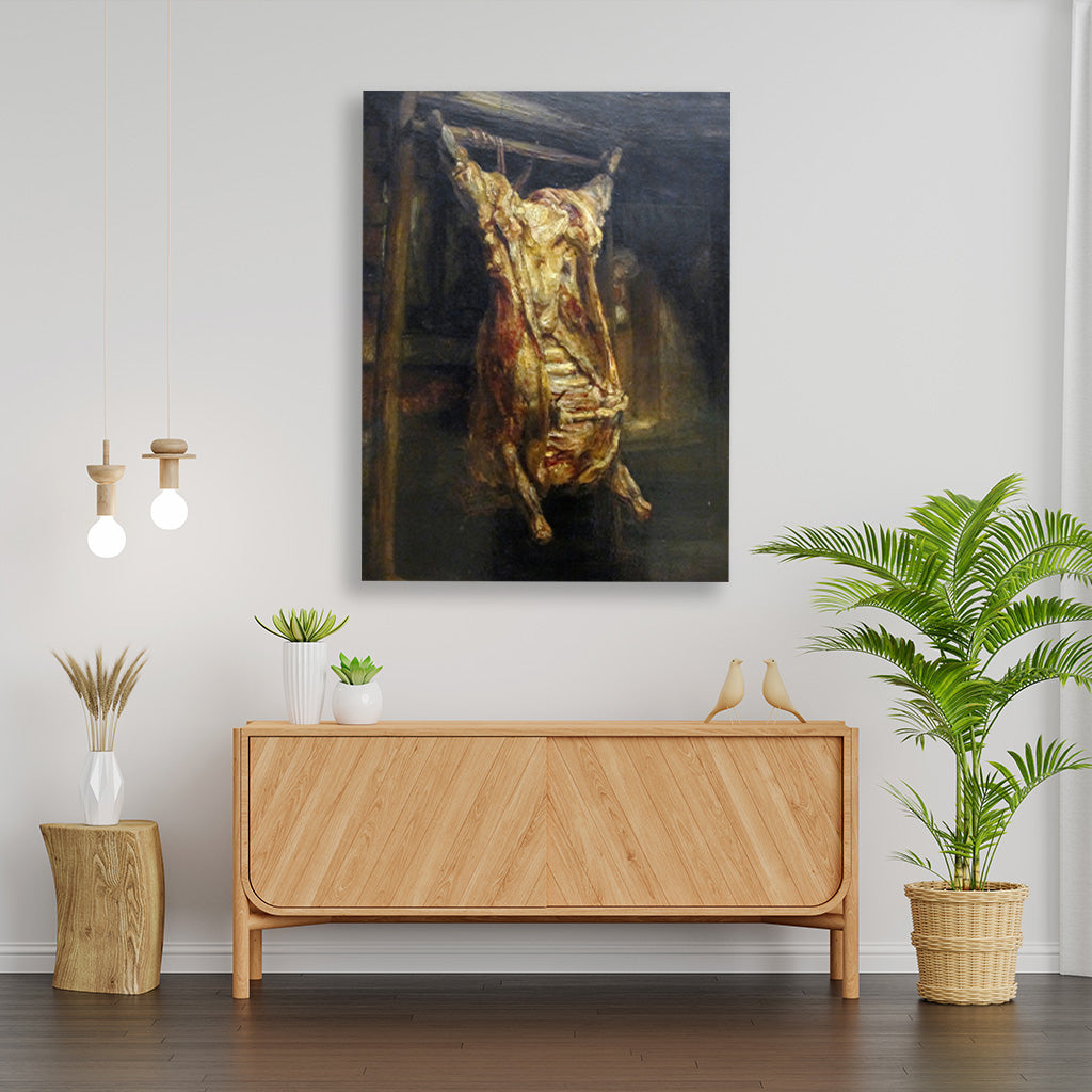 Slaugtered Ox Painting - Meri Deewar 3 : 4 Vertical Premium Wall Art Canvas by MeriDeewar