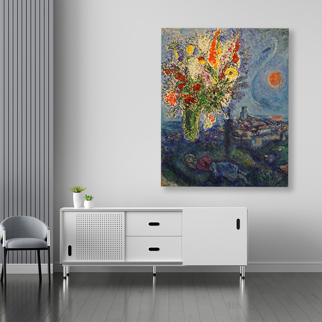 sleeping woman with flowers Painting - Meri Deewar 4 :5 Vertical Premium Wall Art Canvas by MeriDeewar