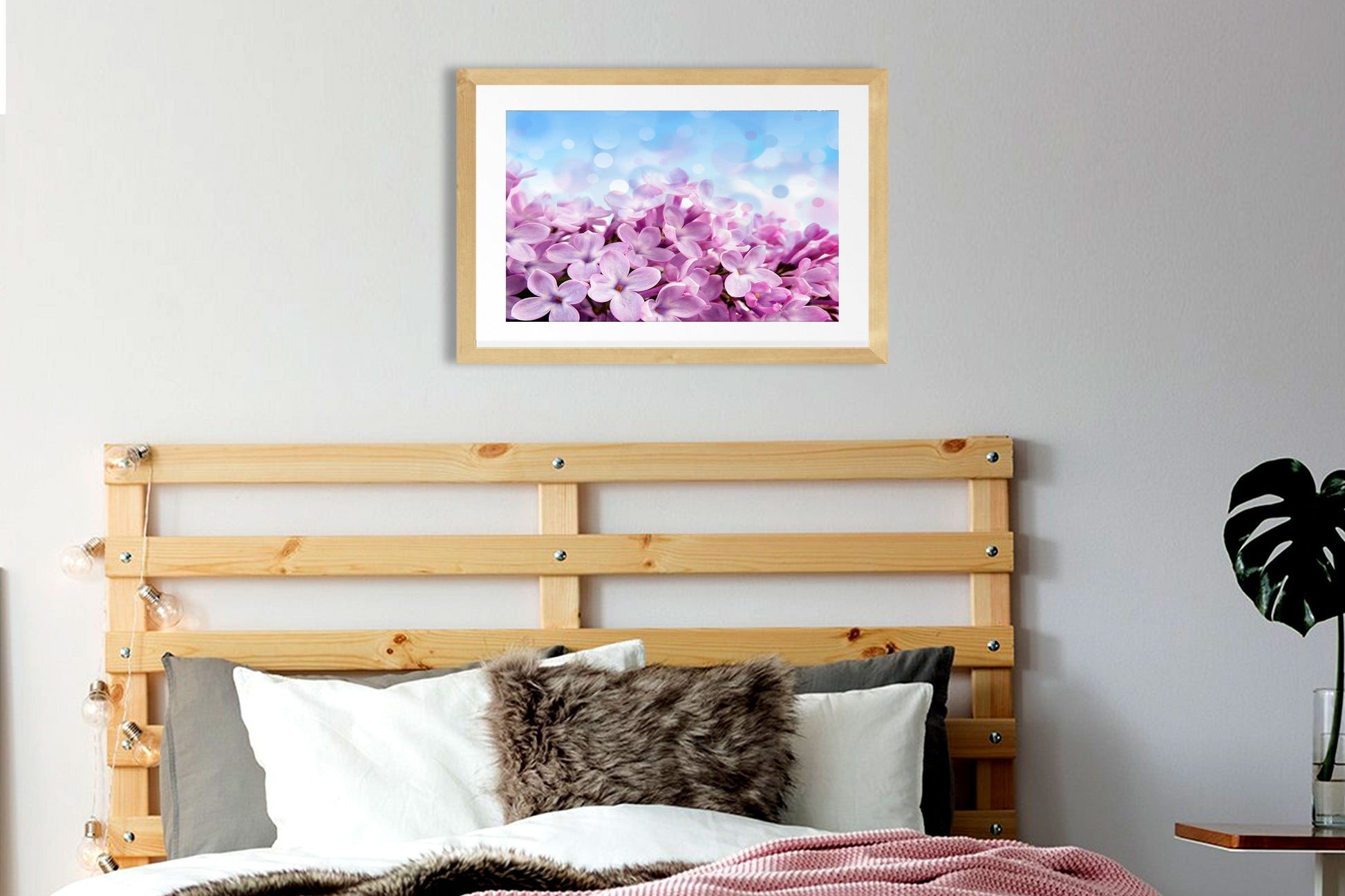 Small Pink Flowers Painting - Meri Deewar 3 : 2 Horizontal Premium Wall Art Canvas by MeriDeewar