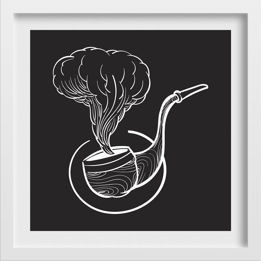 Smoking pipe Hand drawing Painting - Meri Deewar 1 : 1 Square Premium Wall Art Canvas by MeriDeewar