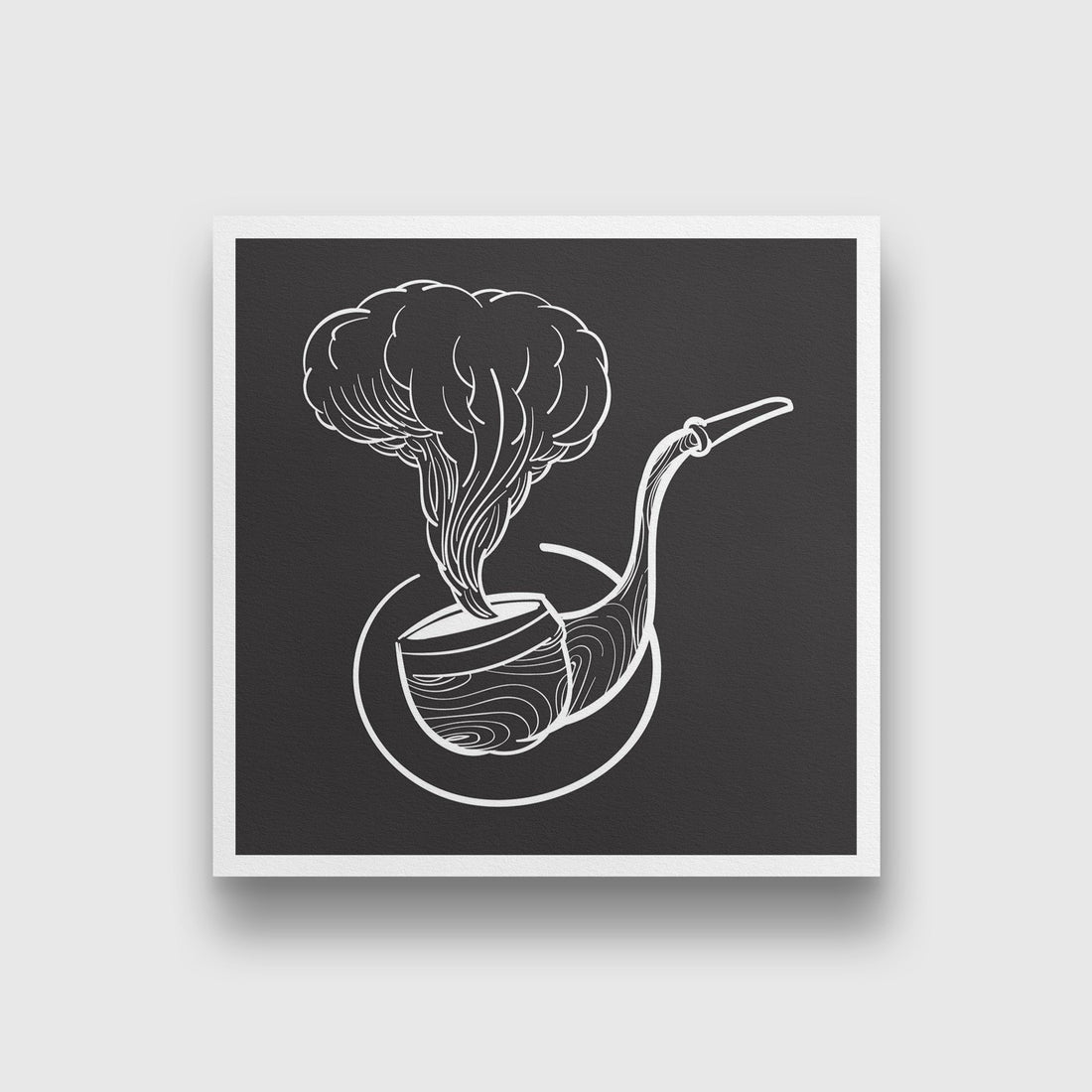 Smoking pipe Hand drawing Painting - Meri Deewar 1 : 1 Square Premium Wall Art Canvas by MeriDeewar