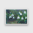 Snowdrops Art Beautiful Blooming Flowers Forest Painting 3 : 2 Horizontal Premium Wall Art Canvas by MeriDeewar