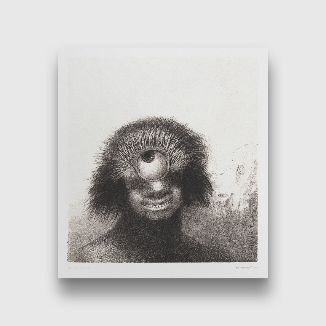Sort of Smiling and Hideous Cyclops by the Flower 1 : 1 Square Premium Wall Art Canvas by MeriDeewar