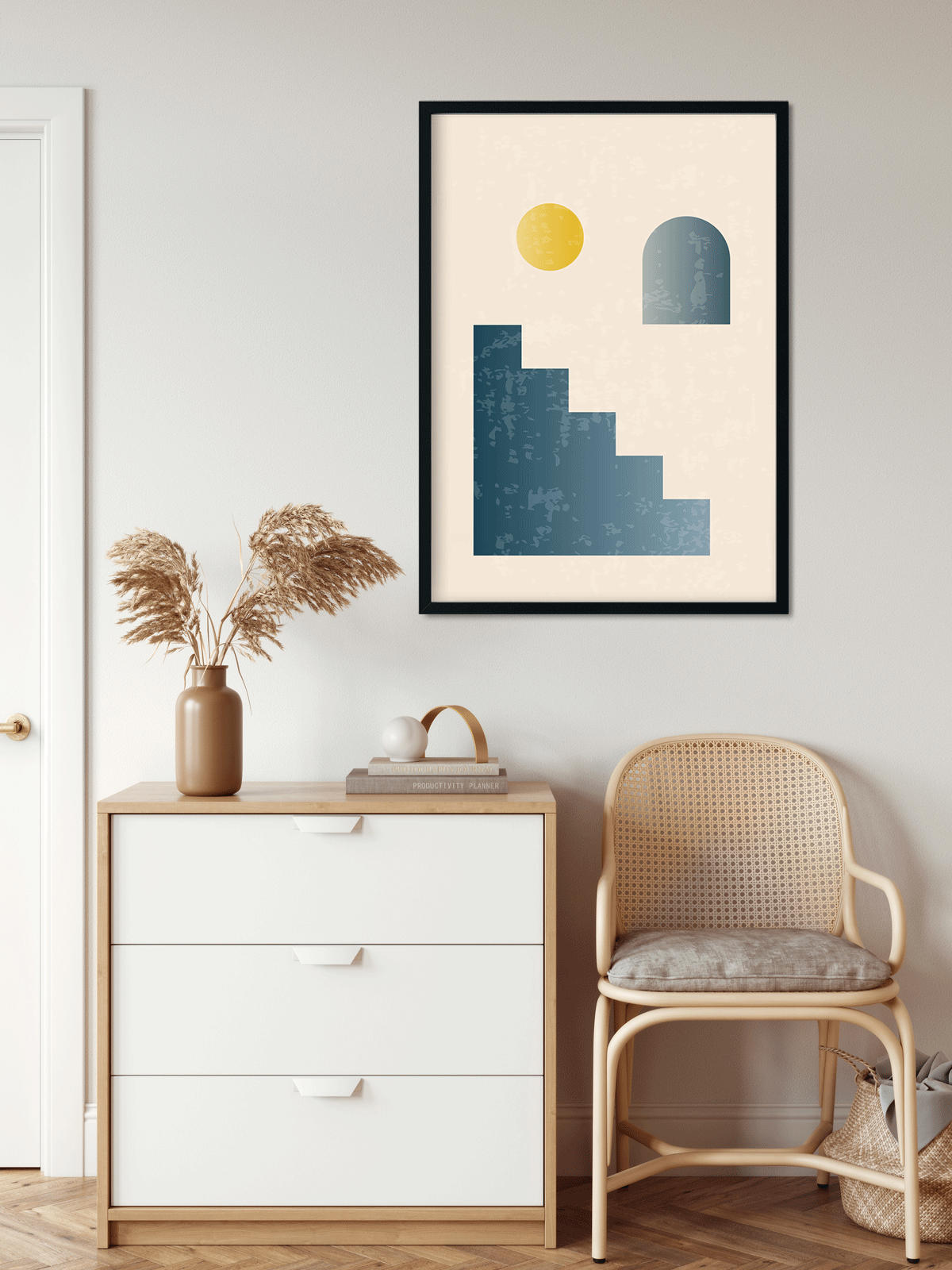 Sphere of Poetry Abstract Painting 4 X 5.5 Vertical Premium Wall Art Canvas by MeriDeewar