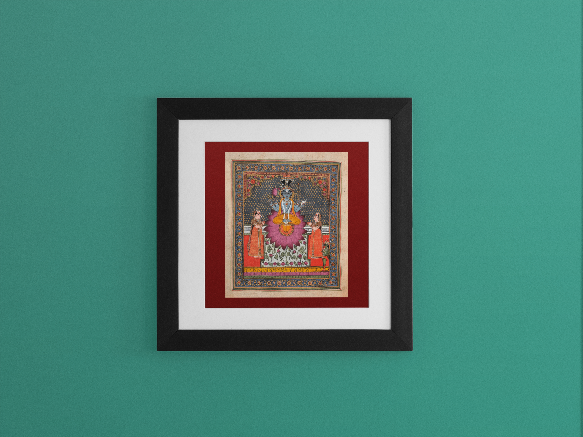 Indian Artistry Painting Vishnu Garuda Miniature | MeriDeewar - MeriDeewar