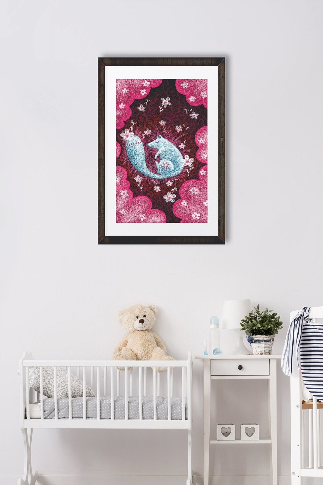 Squirrel Illustration Painting - Meri Deewar 1 : 2 Vertical Premium Wall Art Canvas by MeriDeewar