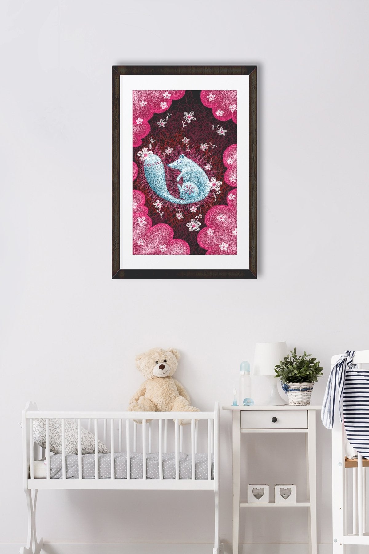 Squirrel Illustration Painting - Meri Deewar 1 : 2 Vertical Premium Wall Art Canvas by MeriDeewar