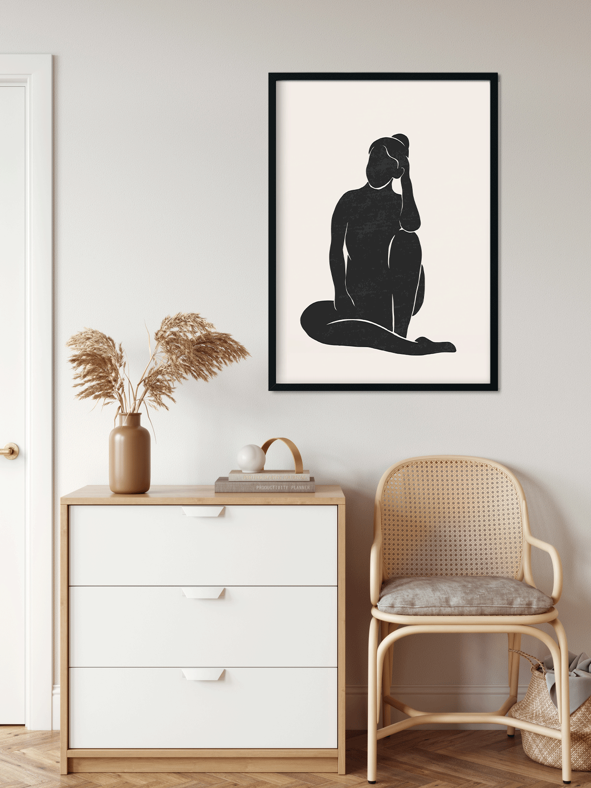 Stance Black Painting 4 X 5.5 Vertical Premium Wall Art Canvas by MeriDeewar