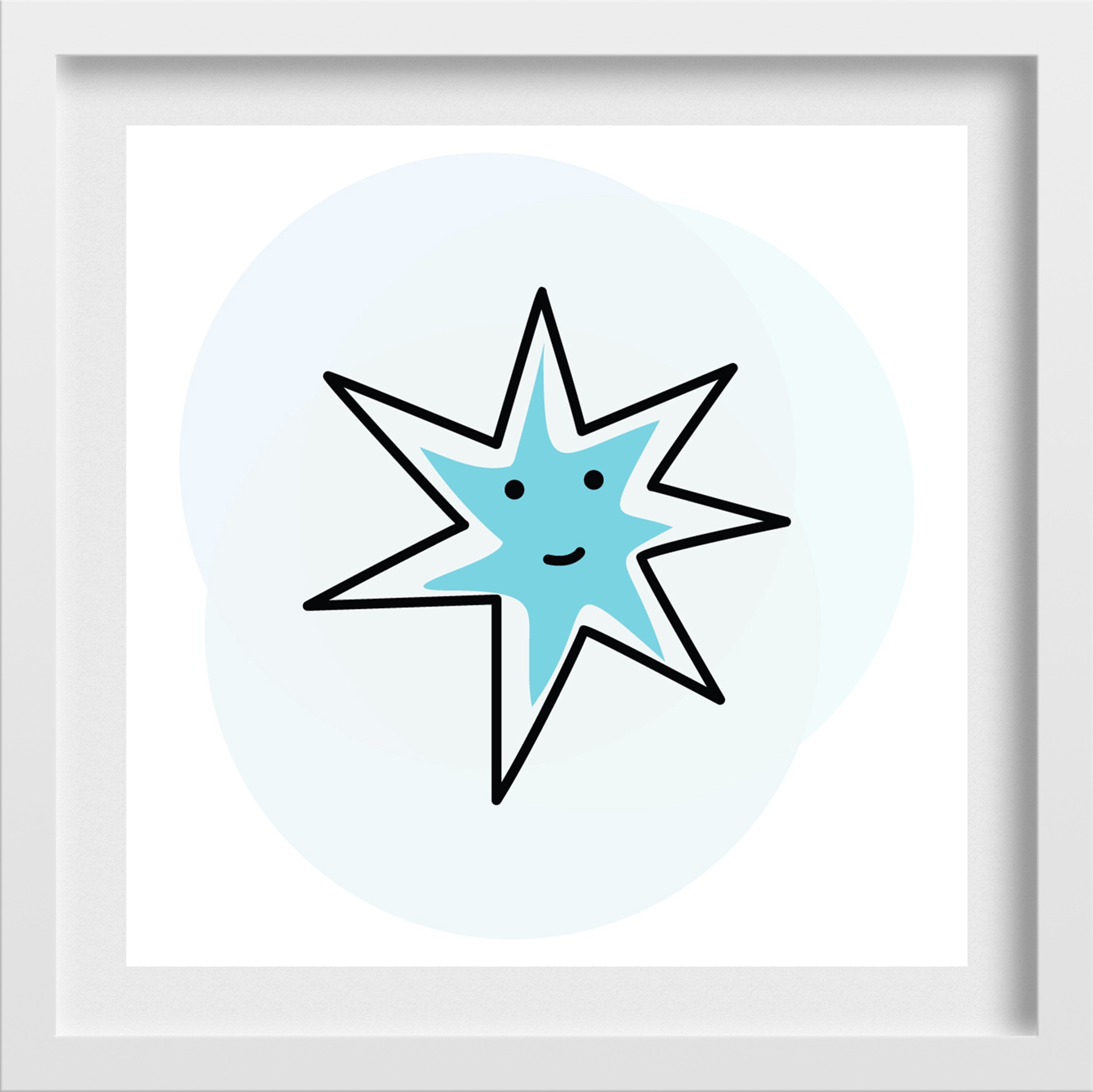 Star Painting - Meri Deewar 1 : 1 Square Premium Wall Art Canvas by MeriDeewar