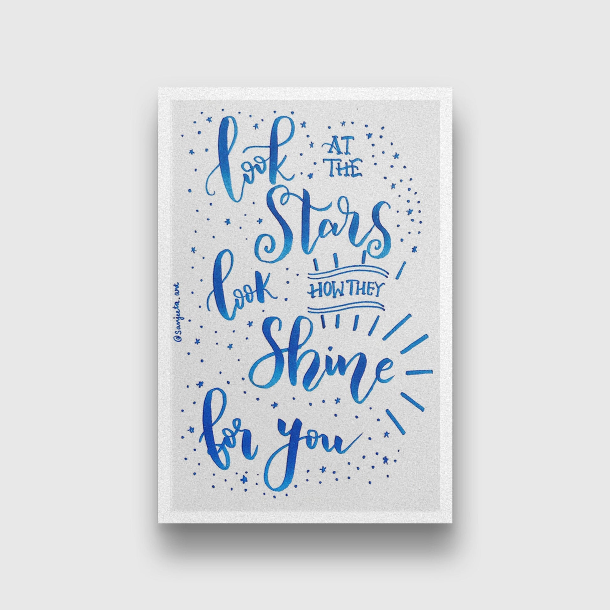 Stars Shining for you Art Painting - Meri Deewar 2 : 3 Vertical Premium Wall Art Canvas by MeriDeewar