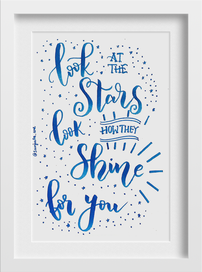 Stars Shining for you Art Painting - Meri Deewar 2 : 3 Vertical Premium Wall Art Canvas by MeriDeewar