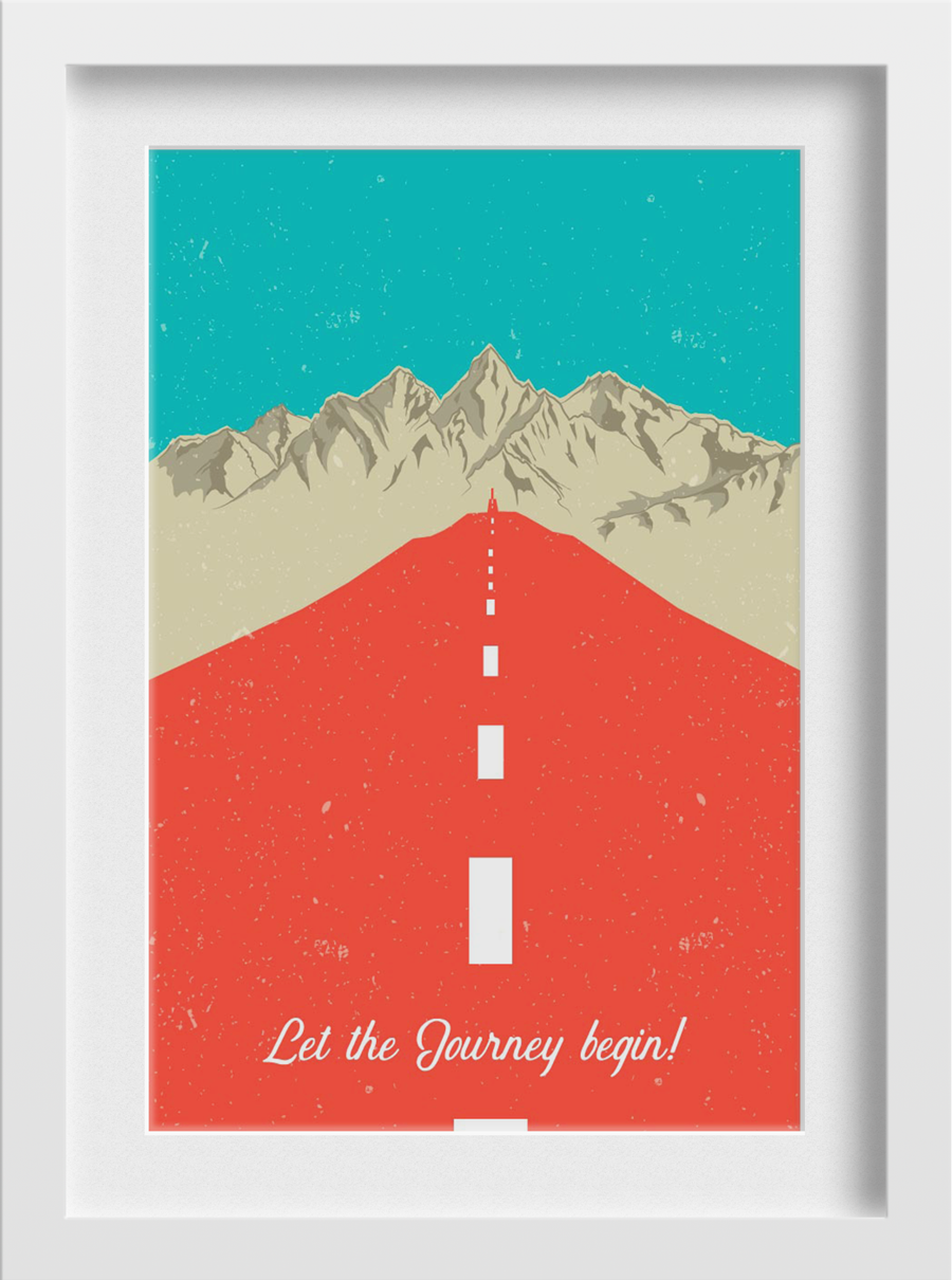 Start the Journey Art Painting - Meri Deewar 1 : 1 Square Premium Wall Art Canvas by MeriDeewar