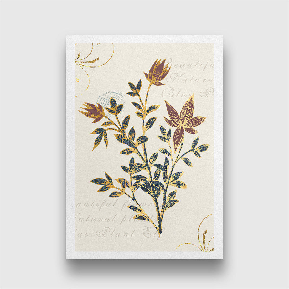 State Flower Print Painting 2 : 3 Vertical Premium Wall Art Canvas by MeriDeewar