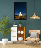 Statue of Buddha in sky background Painting - Meri Deewar 2 : 3 Vertical Premium Wall Art Canvas by MeriDeewar
