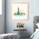 Statue of liberty Artwork Painting - Meri Deewar 1 : 1 Square Premium Wall Art Canvas by MeriDeewar