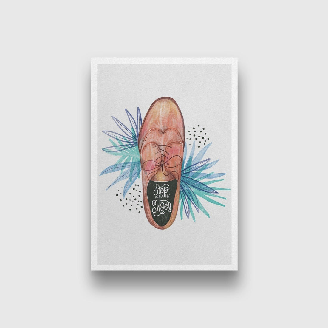 step-in-to-my-shoes Painting - Meri Deewar 2 : 3 Vertical Premium Wall Art Canvas by MeriDeewar