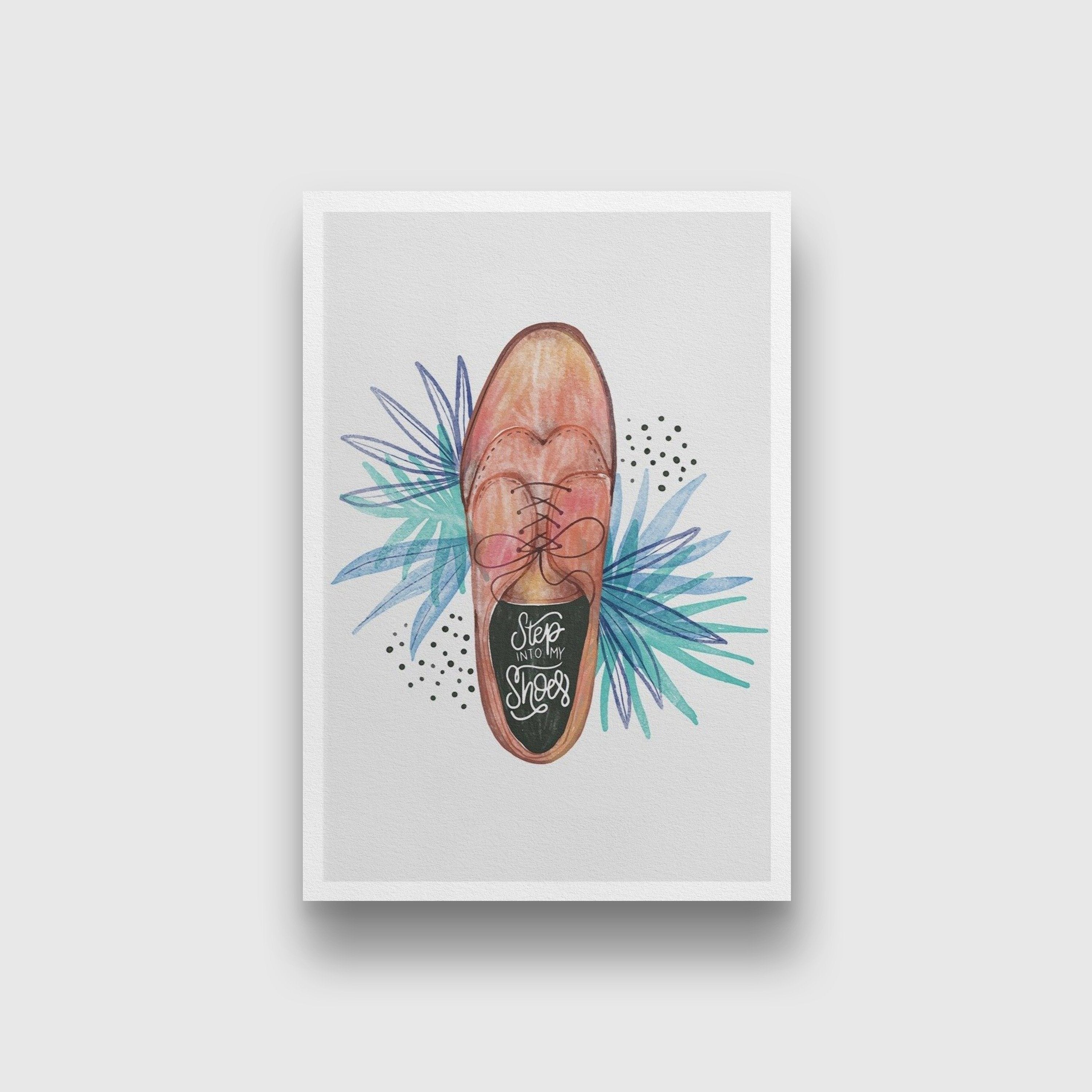 step-in-to-my-shoes Painting - Meri Deewar 2 : 3 Vertical Premium Wall Art Canvas by MeriDeewar
