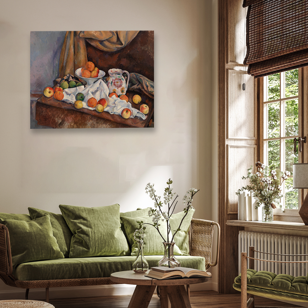 Still Life Nature Morte Painting 5 : 4 Horizontal Premium Wall Art Canvas by MeriDeewar