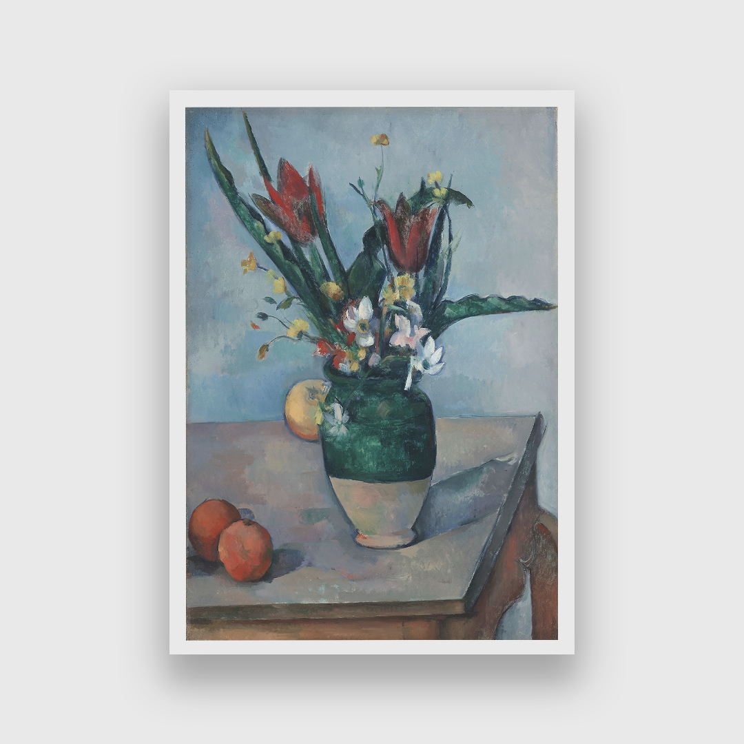 Still Life Tulips and Apples Painting 3 : 4.2 Vertical Premium Wall Art Canvas by MeriDeewar
