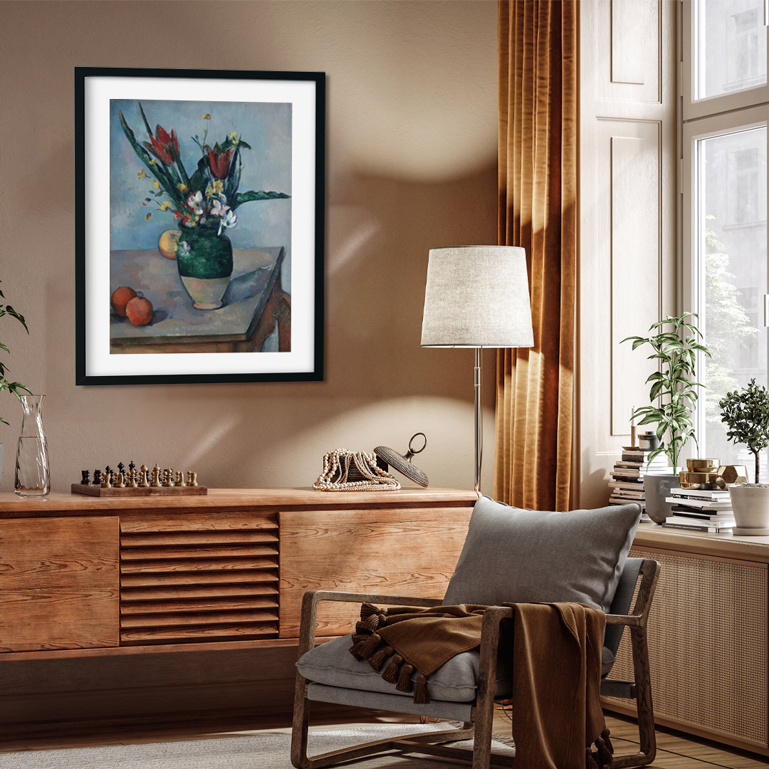Still Life Tulips and Apples Painting 3 : 4.2 Vertical Premium Wall Art Canvas by MeriDeewar