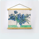 Still Life Vase With Irises By Van Gogh Hanging Canvas Painting - Meri Deewar Hanging Canvas Premium Wall Art Canvas by MeriDeewar